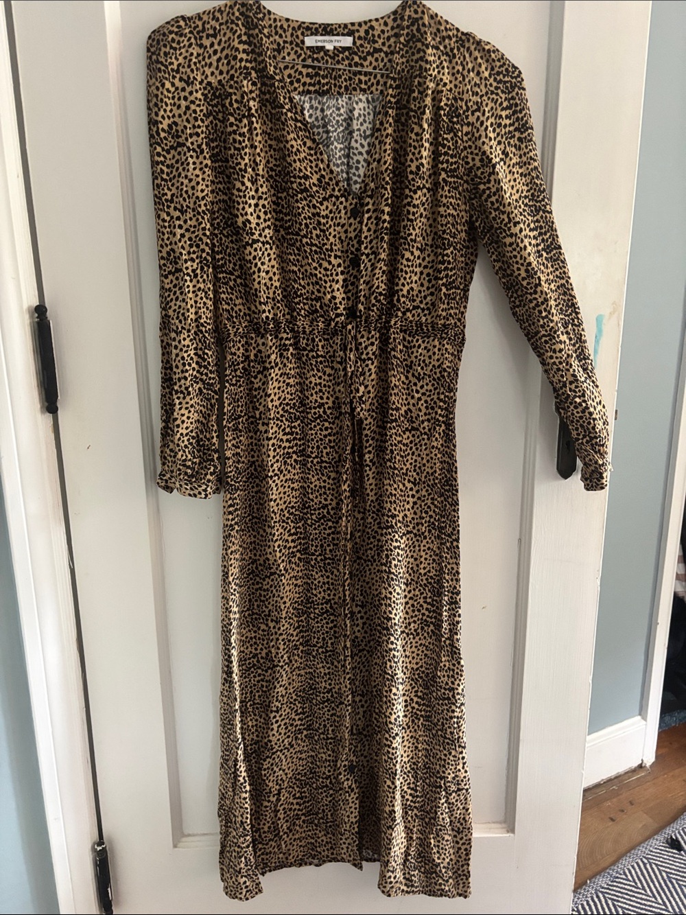 Emerson Fry Leopard-Print Maxi Dress in Brown and Black